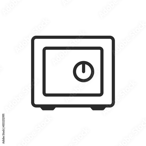 Free Download Safe, linear style icon. Secure safe for storing valuables. Editable stroke width. - GFXLoad