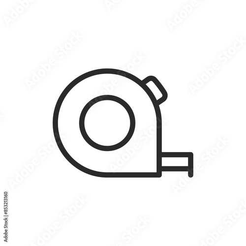 Tape measure, linear style icon. measuring tape used for taking measurements. Editable stroke width.