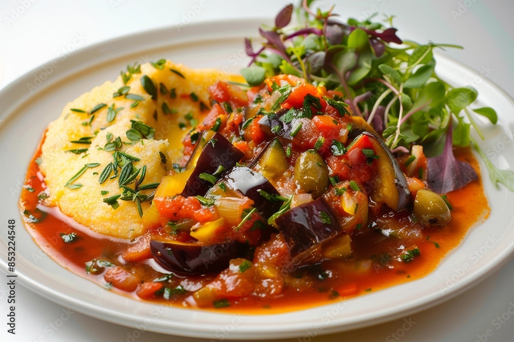 Vibrant Caponata and Creamy Polenta with Fresh Herbs Vibrant Caponata and Creamy Polenta with Fresh Herbs