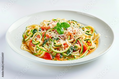 Capellini Pasta with Colorful Zucchini-Tomato Sauce