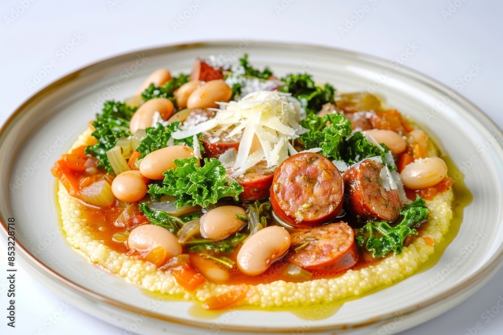 Flavorful Cannellini Bean and Sausage Stew with Creamy Polenta Flavorful Cannellini Bean and Sausage Stew with Creamy Polenta