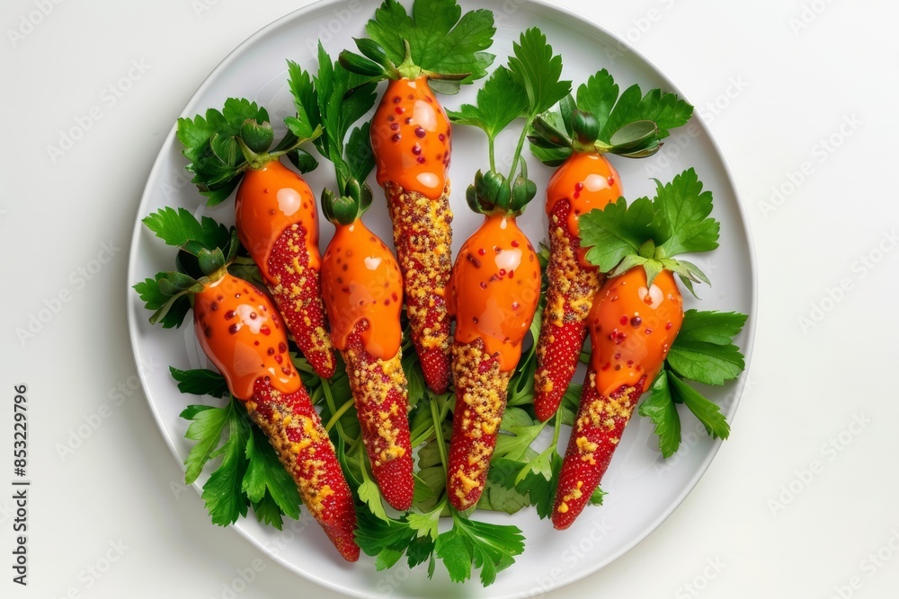 Delightful Strawberry 'Carrots' with Luscious Candy Coating Delightful Strawberry 'Carrots' with Luscious Candy Coating
