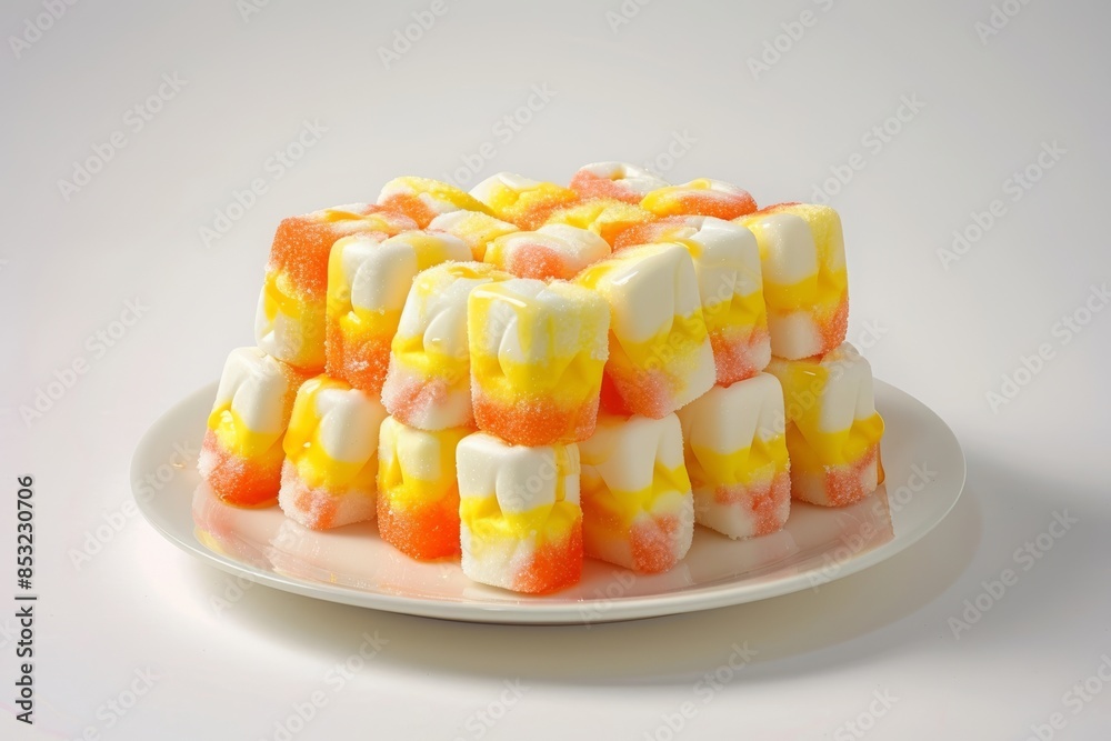Candy Corn Precision Artistry on Pristine Plate Candy Corn Precision Artistry on Pristine Plate