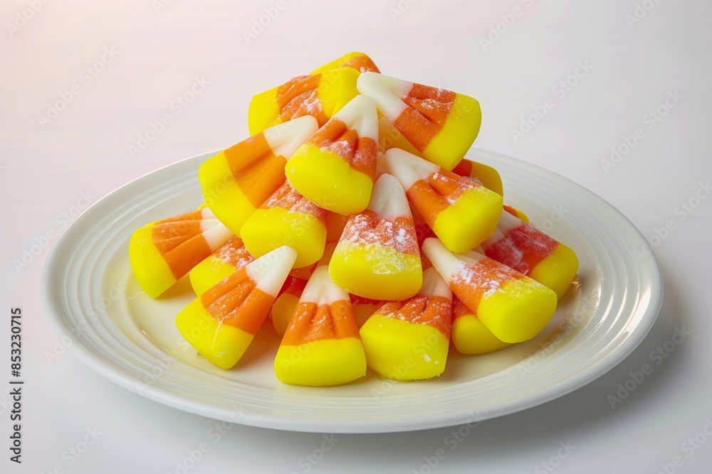 Elegant Candy Corn Fan Display with Sugar Cloud Elegant Candy Corn Fan Display with Sugar Cloud
