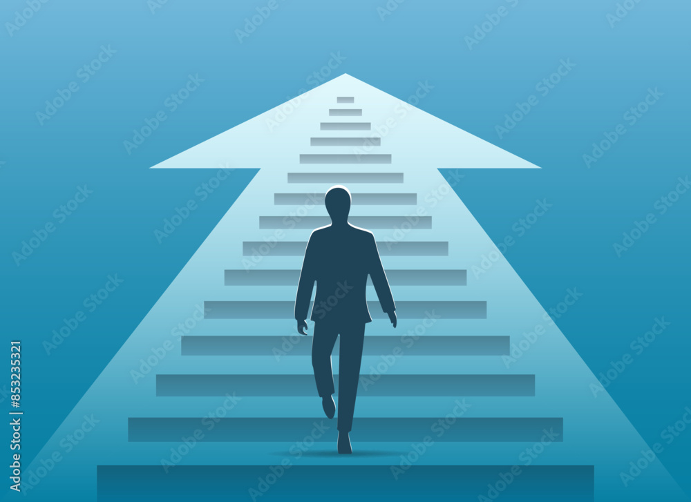 Fotografie Man walking on a stairway