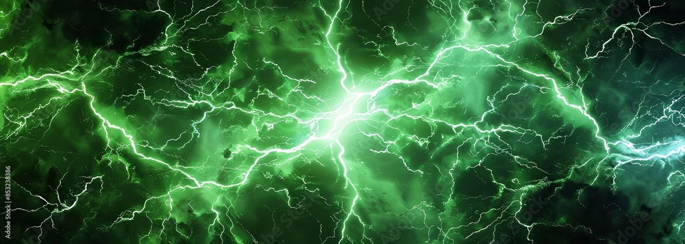 Green lightning background Green lightning background