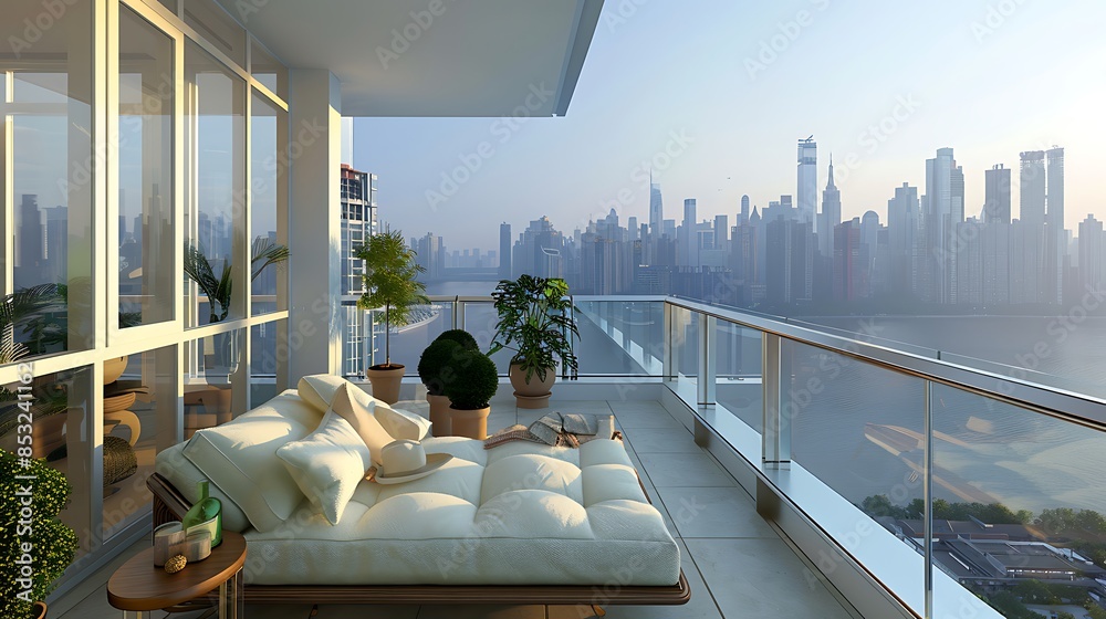 Outdoor City View Balcony Daybeds