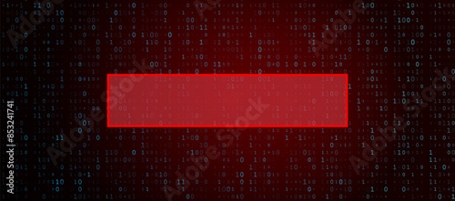 Digital Binary Code on Dark Red Background. Data Breach
