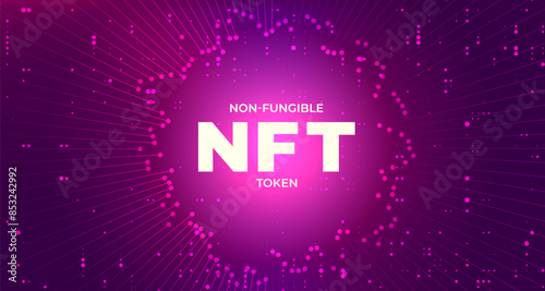 Non-fungible token NFT vector illustration