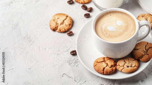 Coffee Break with Cookies and Latte Art