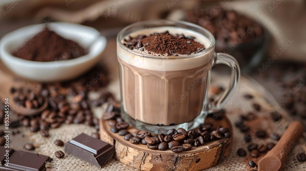 A Cup of Coffee with a Touch of Cocoa Powder A Cup of Coffee with a Touch of Cocoa Powder