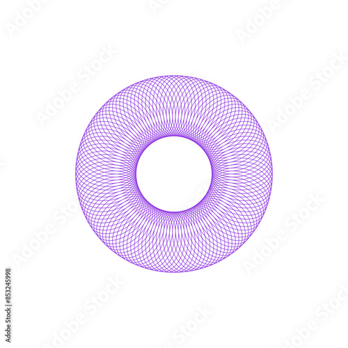 An abstract transparent circular spiral shape design element.