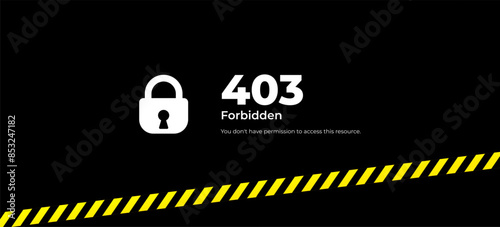 403 Forbidden error page. Vector layout template