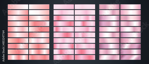 Pink and rose gold metallic gradient set