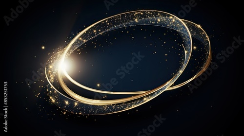 A golden ring-shaped glittery photo