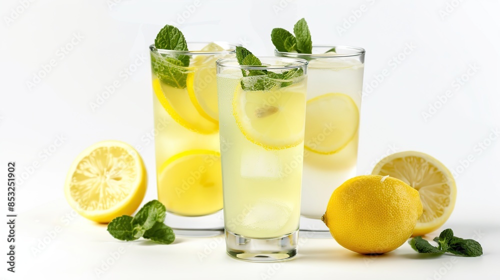 Refreshing Lemonade with Lemon Slices and Mint Refreshing Lemonade with Lemon Slices and Mint