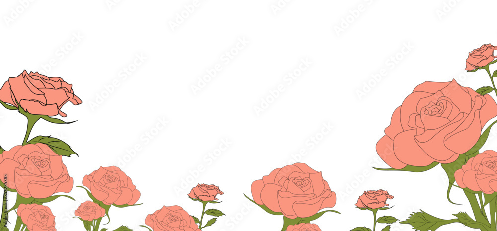 Banner with rose print.