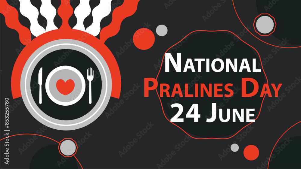 National Pralines Day web banner design illustration National Pralines Day web banner design illustration