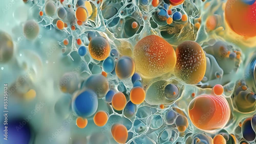 An intense microscopic view of elongated apical meristem cells with constantly dividing nuclei the source of plant growth. An intense microscopic view of elongated apical meristem cells with constantly dividing nuclei the source of plant growth.