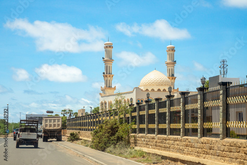 Al-Nadwat mosque with road in foreground, Djibouti city, Djibouti, Horn of Africa photo