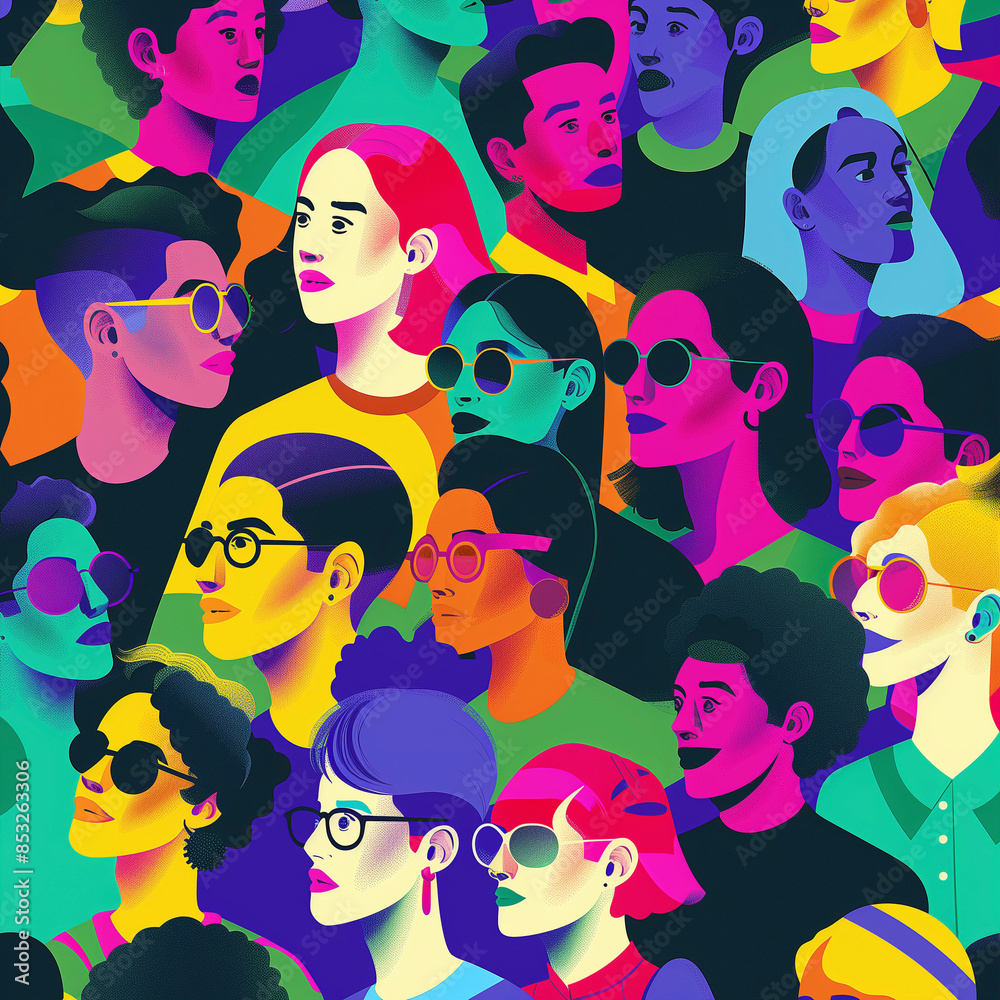 A Global Movement: Illustration Depicts People from Different Cultures Advocating for LGBTQ+ Rights, Generative AI A Global Movement: Illustration Depicts People from Different Cultures Advocating for LGBTQ+ Rights, Generative AI