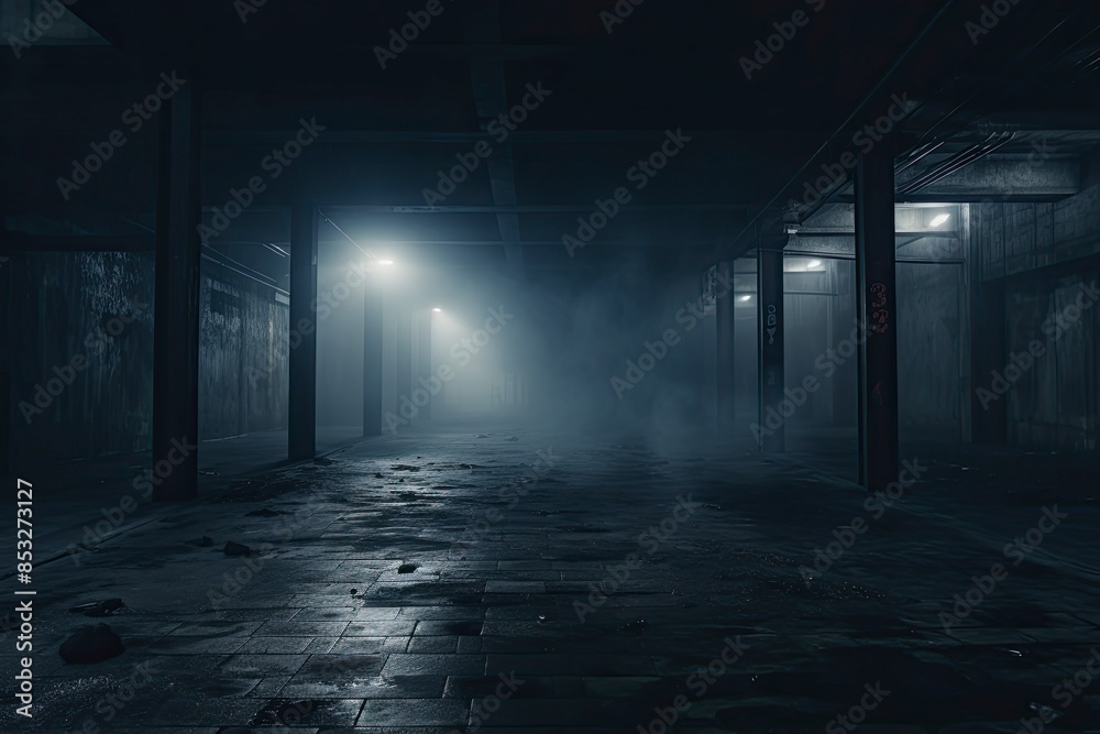 Abstract; Grunge Aesthetics; Concrete Floor; Enigmatic Fog; Artistic; Mystery; Atmospheric; Dark; Texture; Background; Urban; Ephemeral; Moody; Industrial; Surreal; Ambiance; Desolate; Gritty; Urban