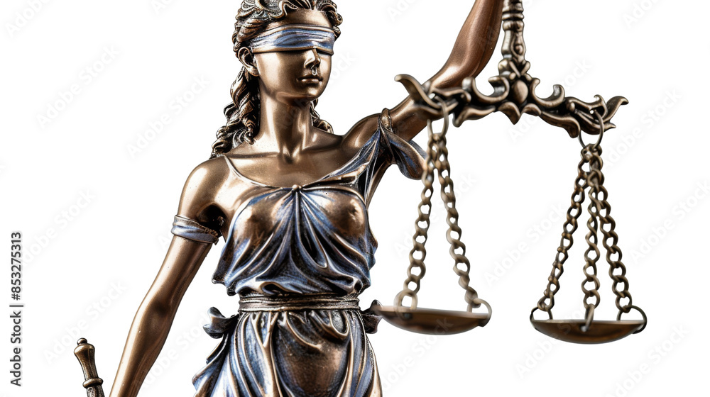 Fototapeta premium Lady Justice on white background 