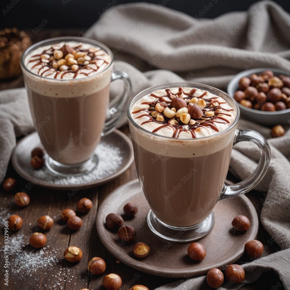 Warm Hazelnut Mocha Delight on a Winter Morning Warm Hazelnut Mocha Delight on a Winter Morning