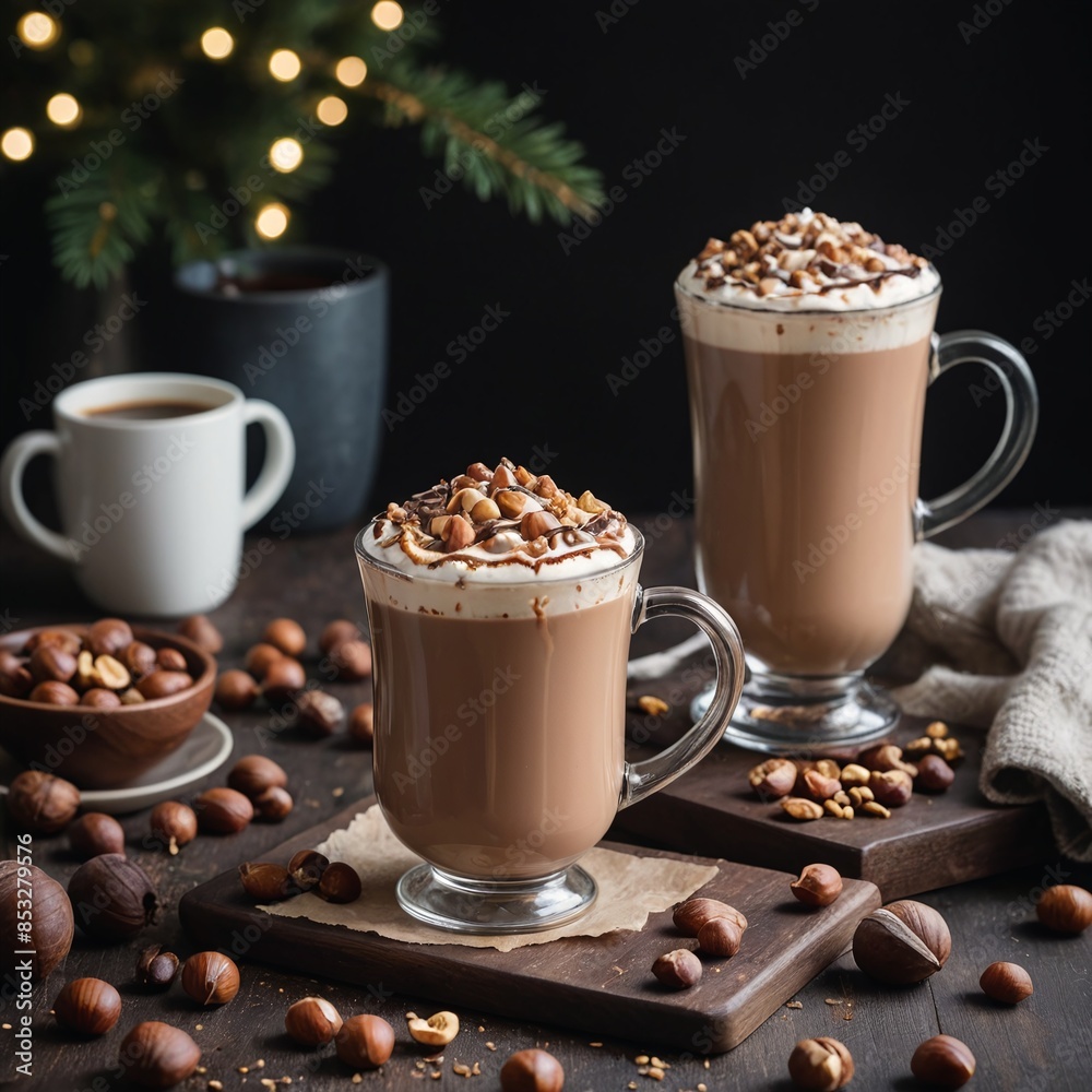 Warm Hazelnut Mocha Delight on a Winter Morning Warm Hazelnut Mocha Delight on a Winter Morning