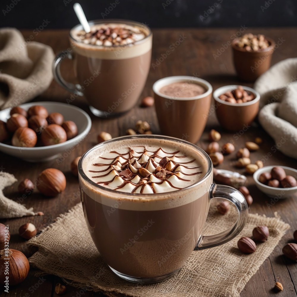 Warm Hazelnut Mocha Delight on a Winter Morning Warm Hazelnut Mocha Delight on a Winter Morning