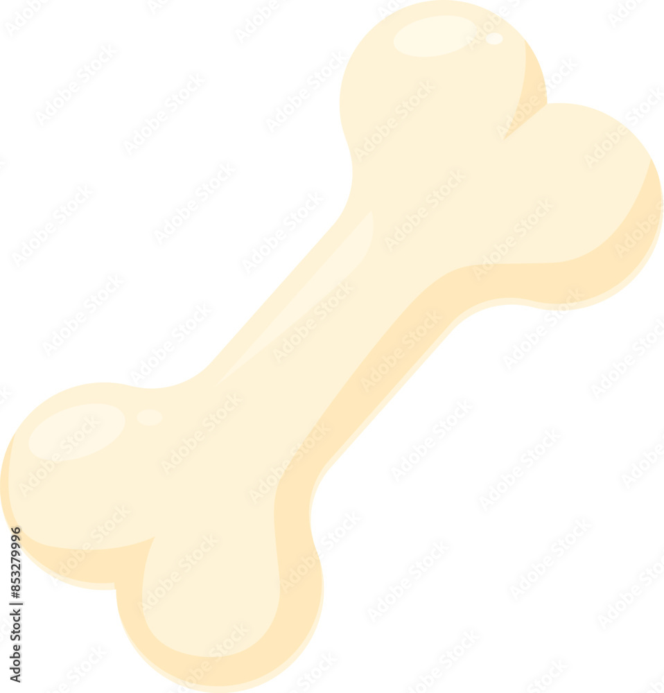 Single clean dog bone is lying diagonally on a white background Single clean dog bone is lying diagonally on a white background