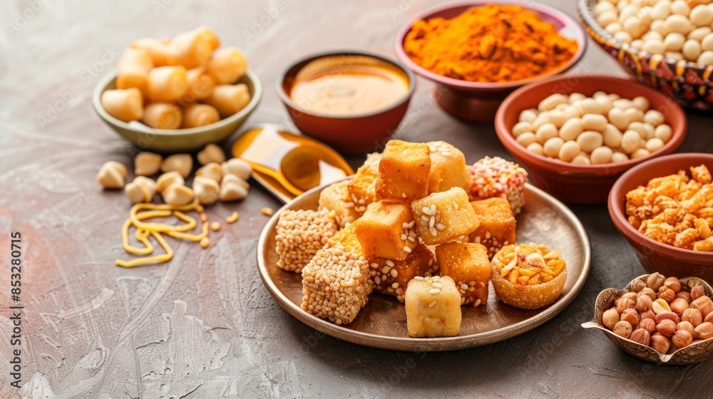stock photo, copy space, Indian festival food snack sweet for Pongal Diwali, Lohri Makar Sankranti, Tamil Nadu's winter folk festival, and Diwali harvest festival stock photo, copy space, Indian festival food snack sweet for Pongal Diwali, Lohri Makar Sankranti, Tamil Nadu's winter folk festival, and Diwali harvest festival