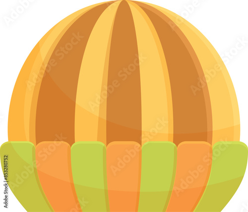 Striped yellow and orange big top circus tent waiting for the audience and the performance to begin