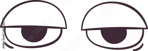 Cartoon Character Tired Eyes