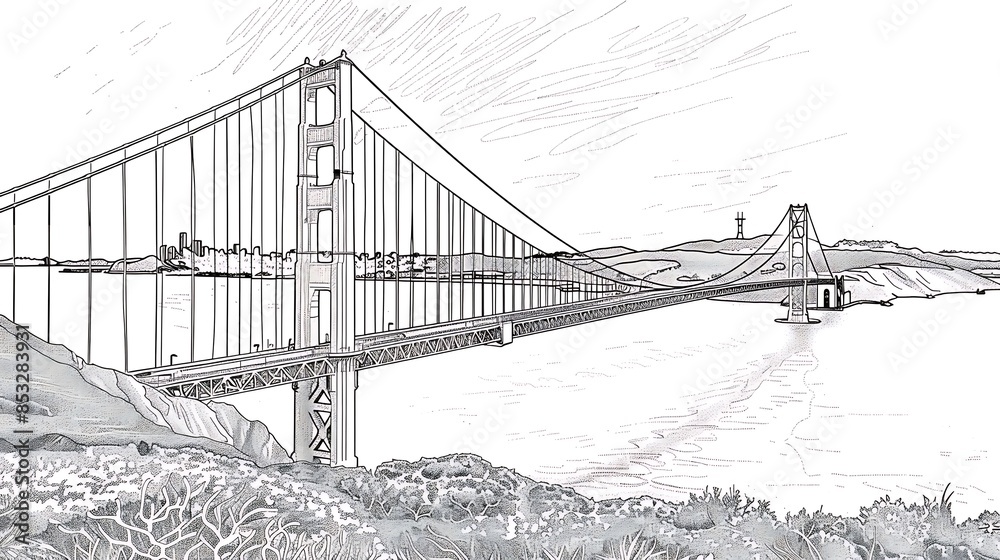 Obraz premium illustration, vector, architecture, landmark, travel, outline, famous, building, drawing, line, tourism, tower, design, monument, paris, art, isolated, construction, city, landscape, panorama, poster,