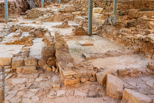 Europe, Greece, Crete, Chania. Excavation of the ruins of the Minoan palace Kydonia. photo