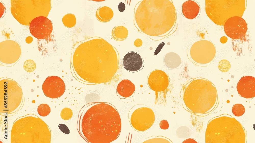 Seamless Pattern with Cute Abstract Lines and Circles Seamless Pattern with Cute Abstract Lines and Circles
