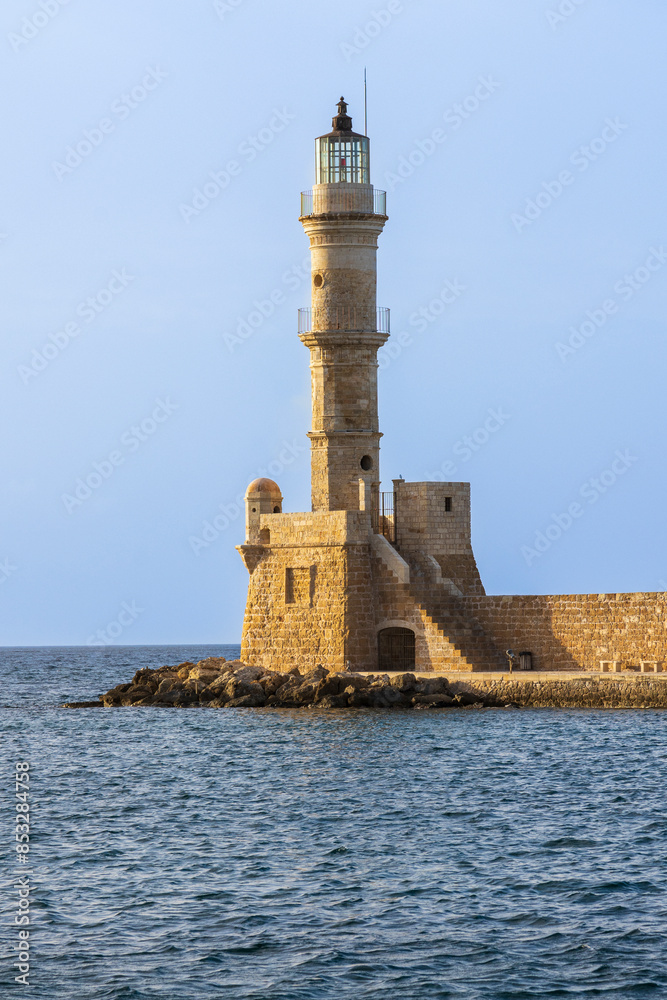 Europe, Greece, Crete, Chania harbor, old town. Chania Lighthouse. Europe, Greece, Crete, Chania harbor, old town. Chania Lighthouse.