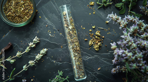 Wallpaper Mural test tube with dried catnip spice Torontodigital.ca