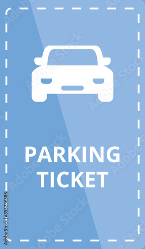 Blue parking ticket showing car park fee payment