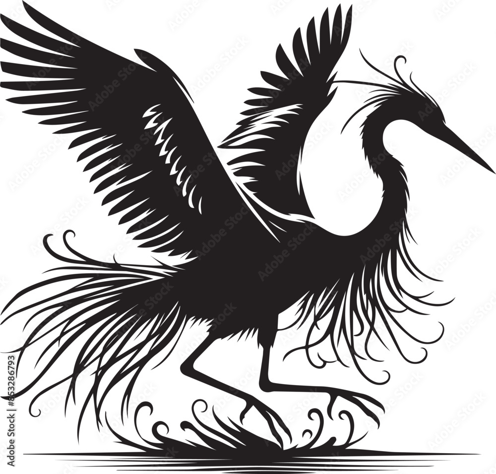 Obraz premium Beautiful blue heron silhouette