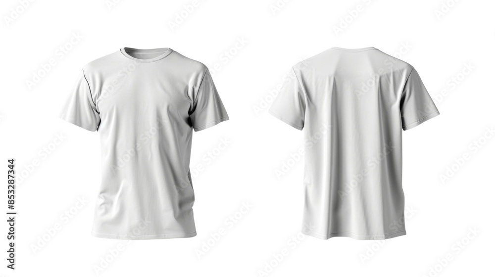White men's t-shirt on white baclkground