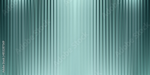 Stained metal premium rib acrylic glass sheet. Fluted door blue green blurred overlay. Wavy stripes refraction, frosted surface pattern. Embossed vertical and horizontal striped transfluent material.
