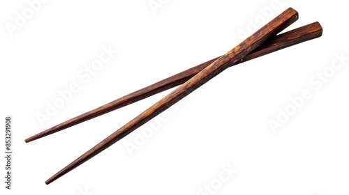 Chopsticks, wooden chopsticks on white background 