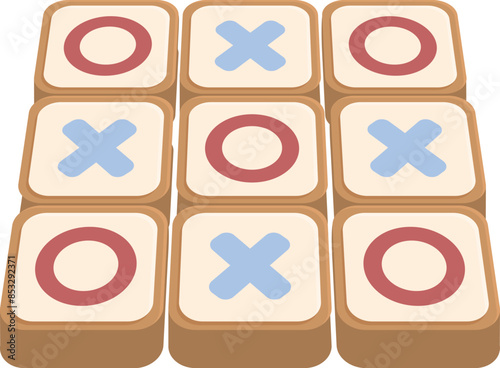 Tic tac toe game board with xs and os is shown, representing the classic game of strategy and skill