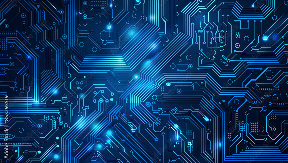 Blue circuit board abstract background Blue circuit board abstract background