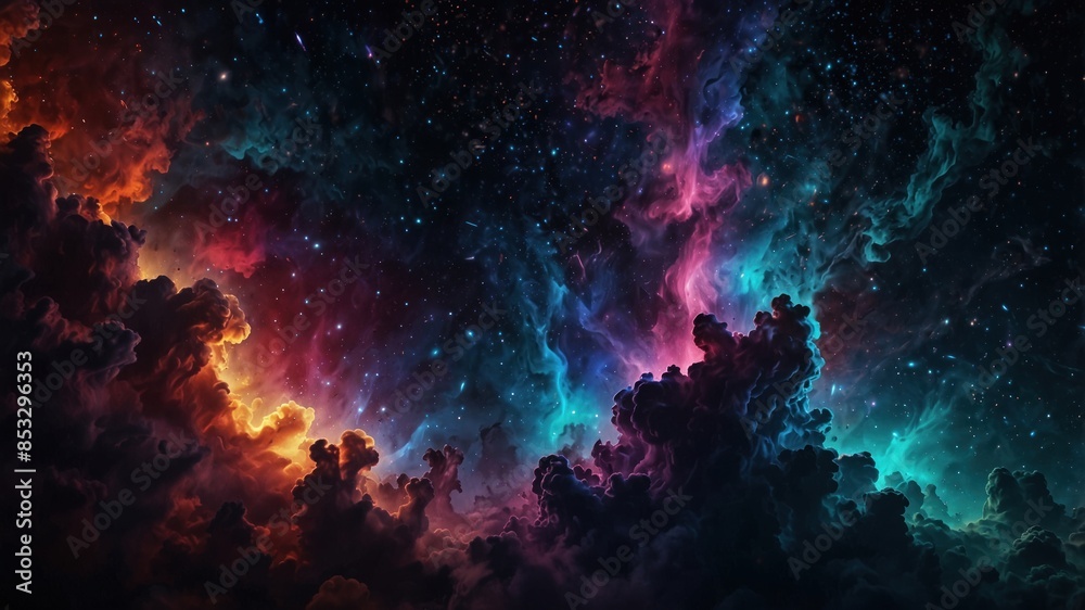 Beautiful wallpaper dark space with rays of light Beautiful wallpaper dark space with rays of light