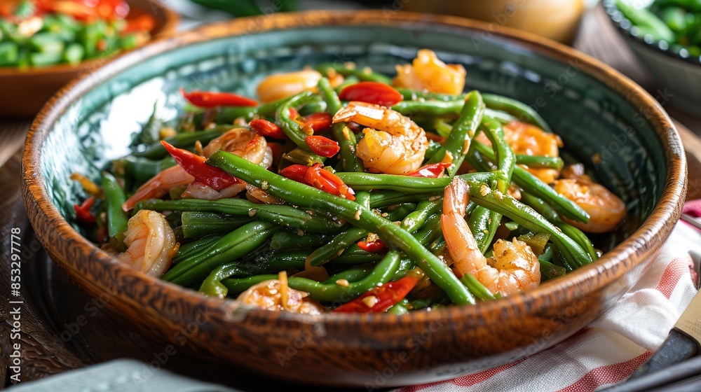 Stir-Fried Green Beans with Shrimp and Chili Peppers Stir-Fried Green Beans with Shrimp and Chili Peppers