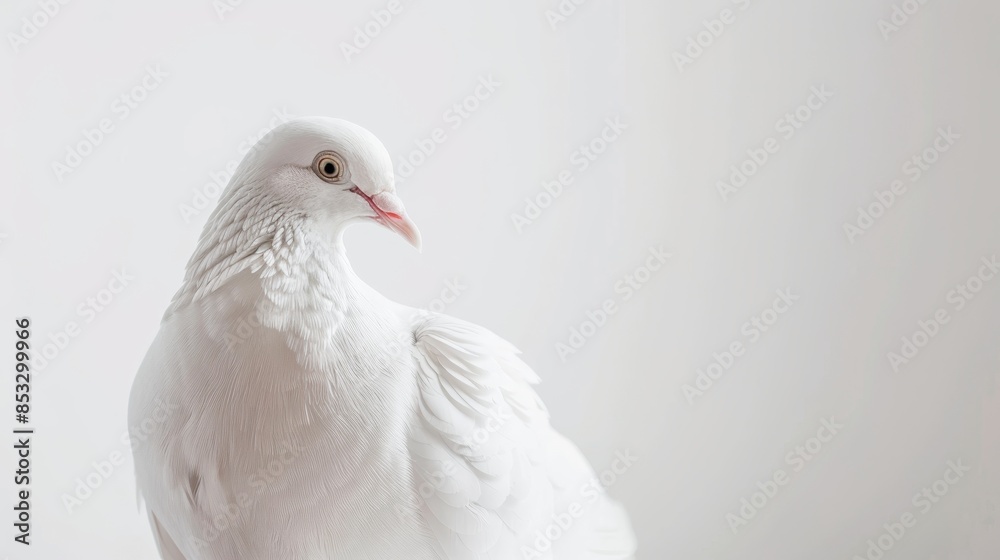 White dove pigeon bird isolated on white wallpaper background
White dove pigeon bird isolated on white wallpaper background