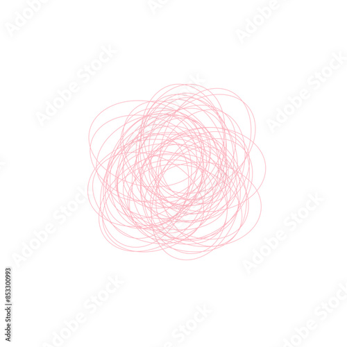 An abstract grunge scribble circular shape outline design element.